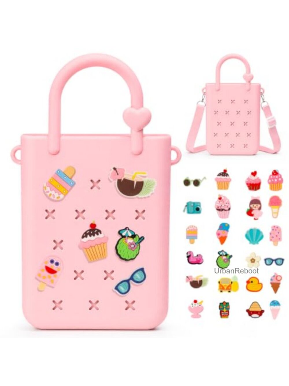 Mini Silicone Beach Bag Girls Tote Adjustable Strap Waterproof